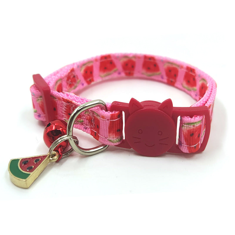 Bell Cat Collar with Print Design
