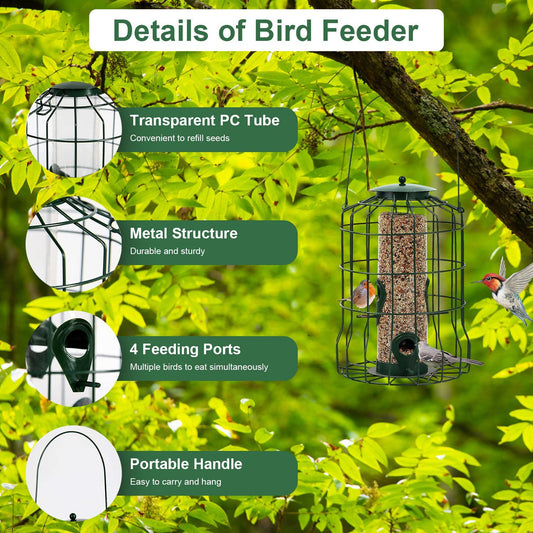 Durable Outdoor Bird Feeder for Small Songbirds