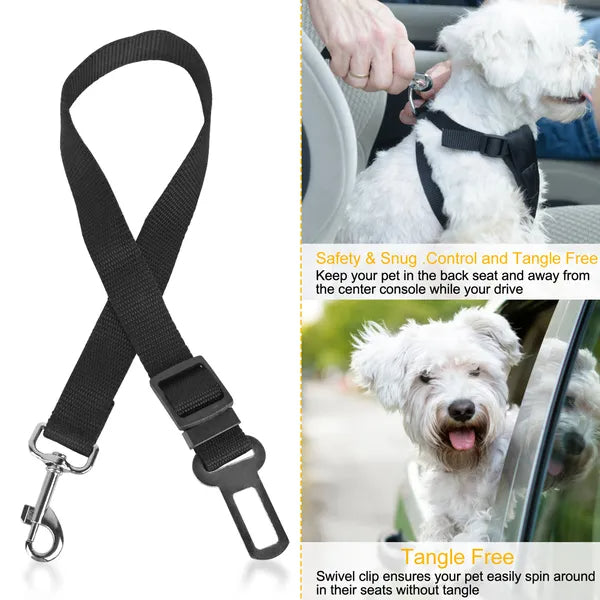 Adjustable Pet Seat Belt Set for Safe Dog and Cat Travel