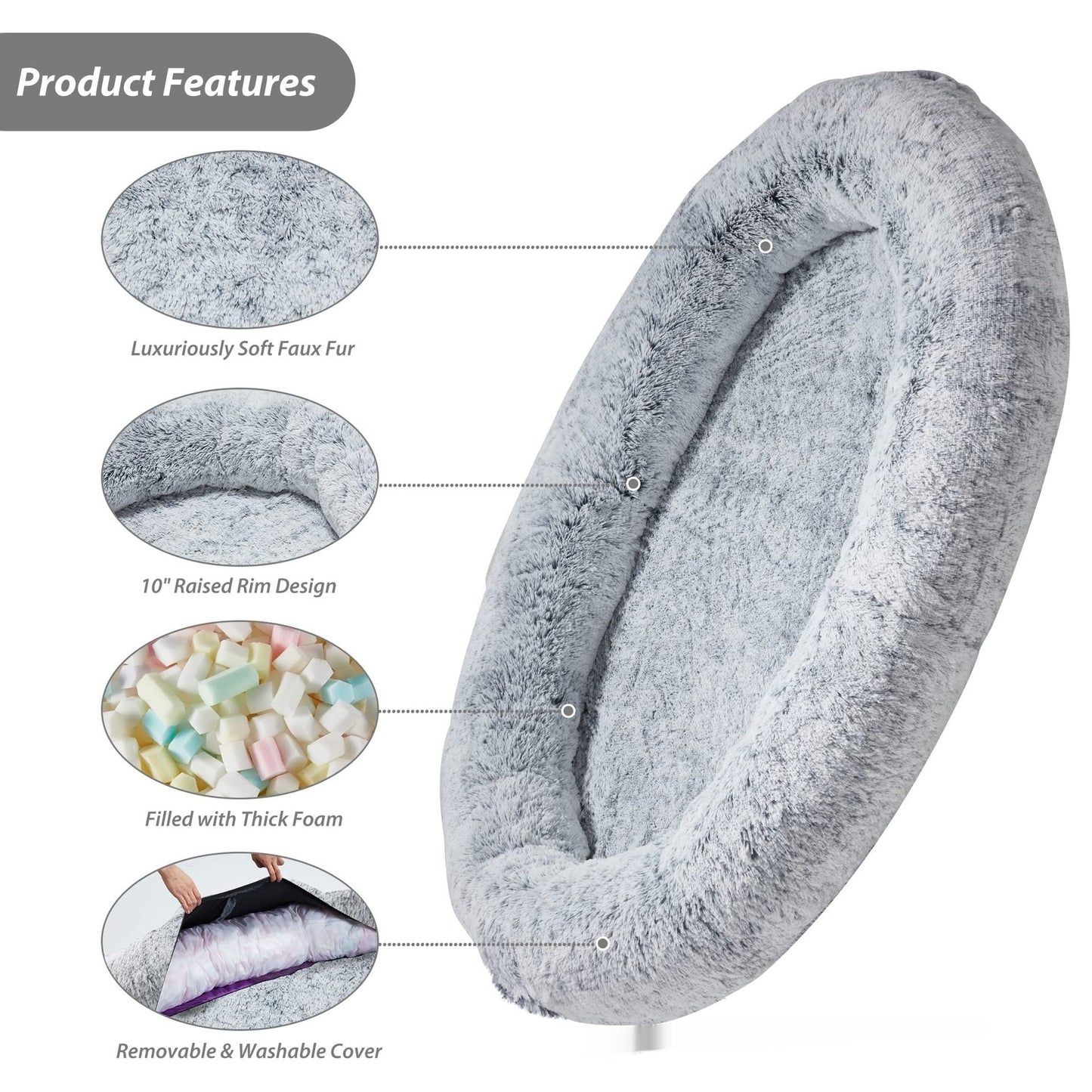 Cozy Queen Bed Plush Sofa for You and Your Dog