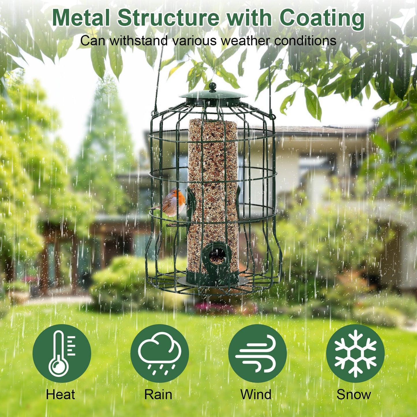 Durable Outdoor Bird Feeder for Small Songbirds