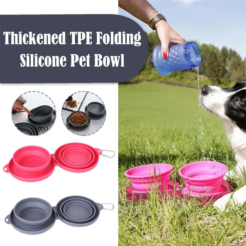 Portable Foldable Pet Bowl Duo for Mess-Free Mealtime