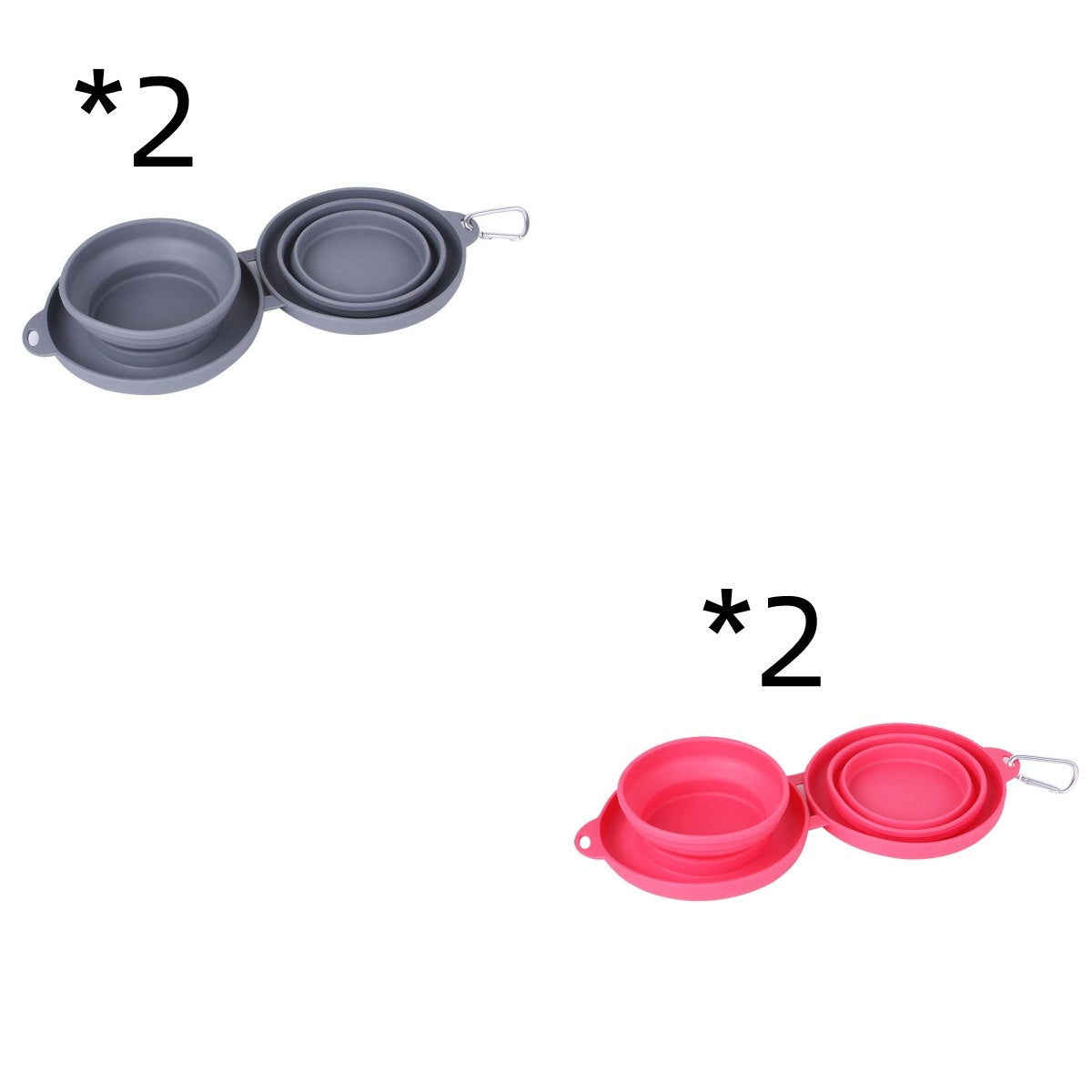 Portable Foldable Pet Bowl Duo for Mess-Free Mealtime