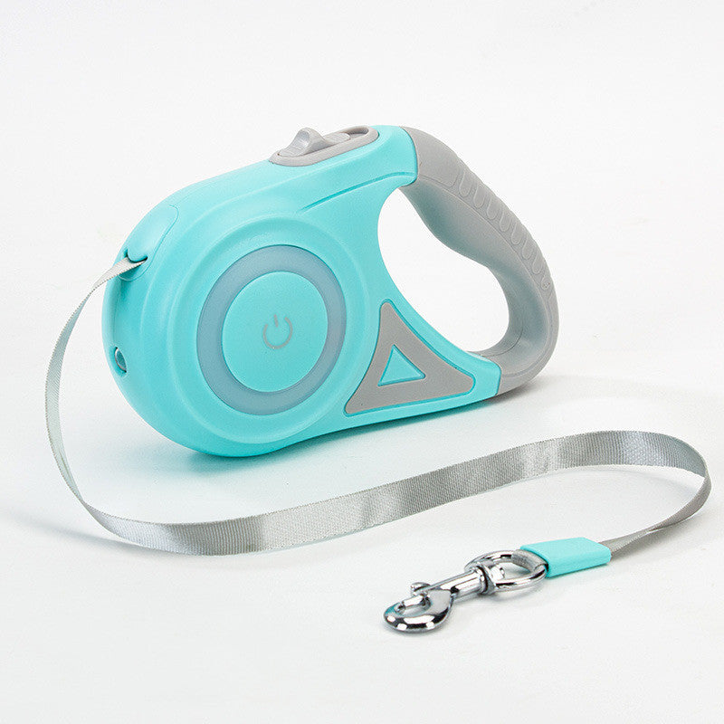Retractable Dog Leash with Collar and Safety Spotlight