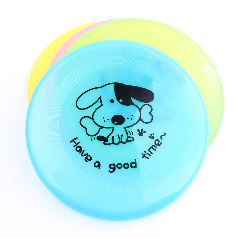 Colorful yoyo with a dog illustration and text on a white background
