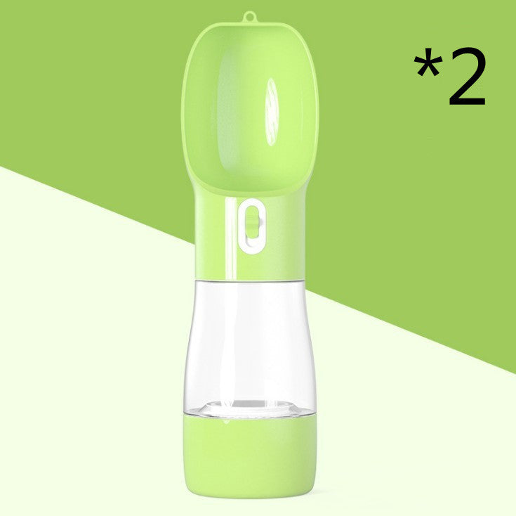 Green and clear water bottle with a green background