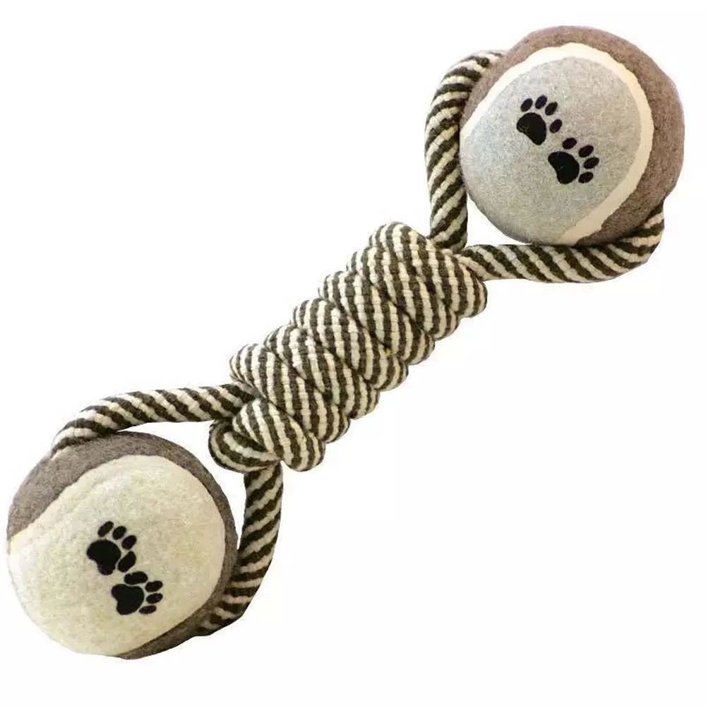 Interactive Rope and Tennis Ball Toy for Playful Pets