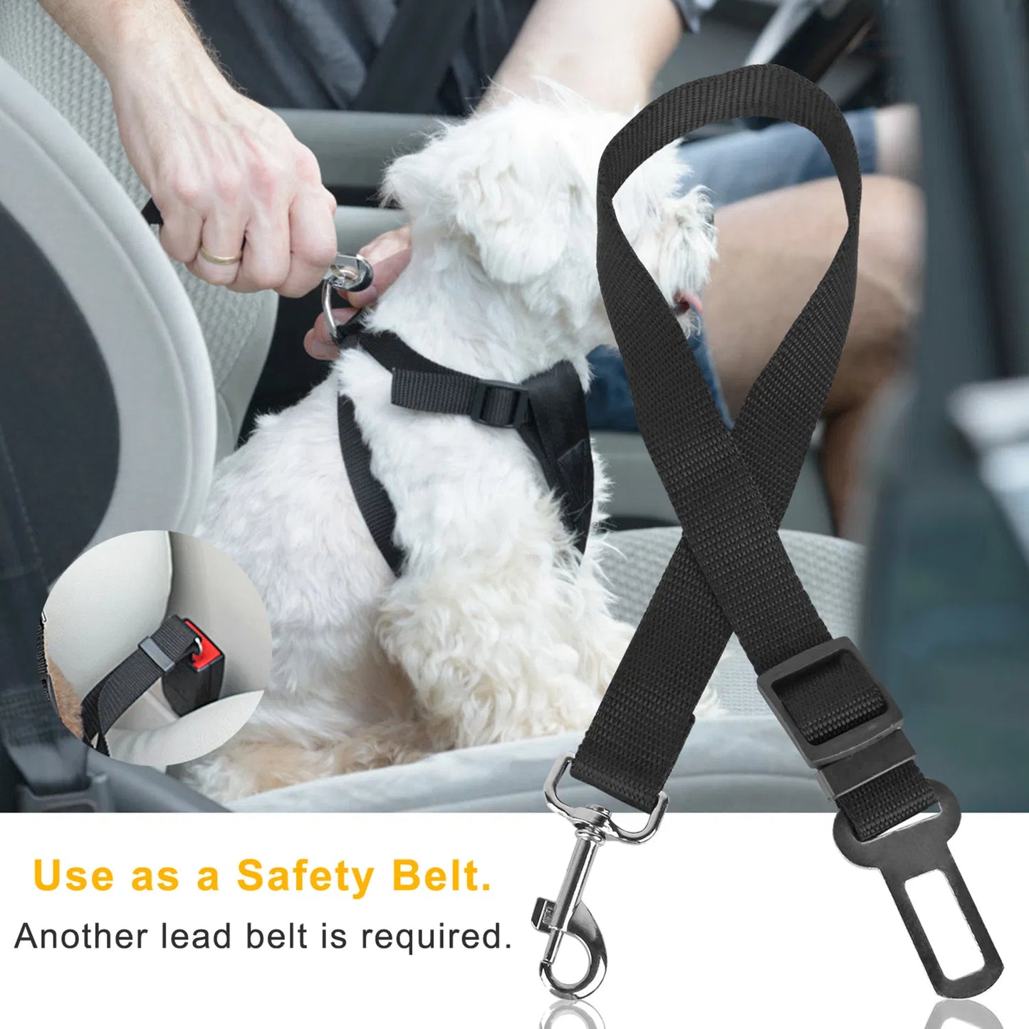 Adjustable Pet Seat Belt Set for Safe Dog and Cat Travel
