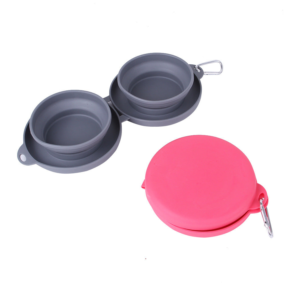 Portable Foldable Pet Bowl Duo for Mess-Free Mealtime