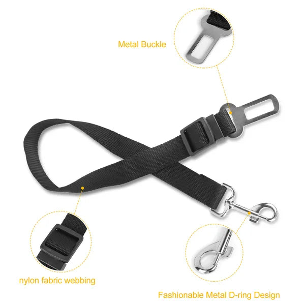 Adjustable Pet Seat Belt Set for Safe Dog and Cat Travel