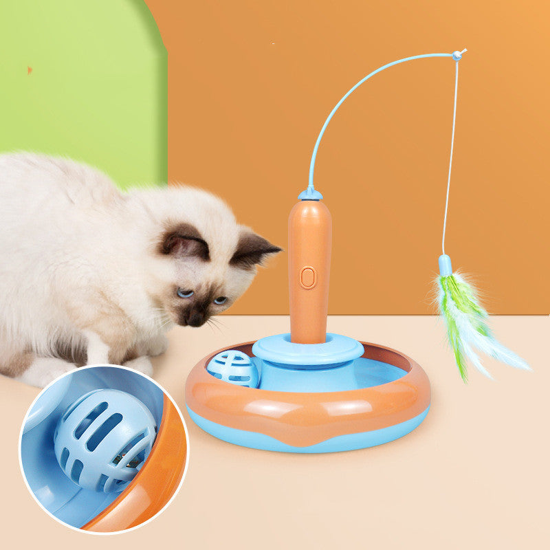 Self-Play Feather Spinner Toy for Active Cats