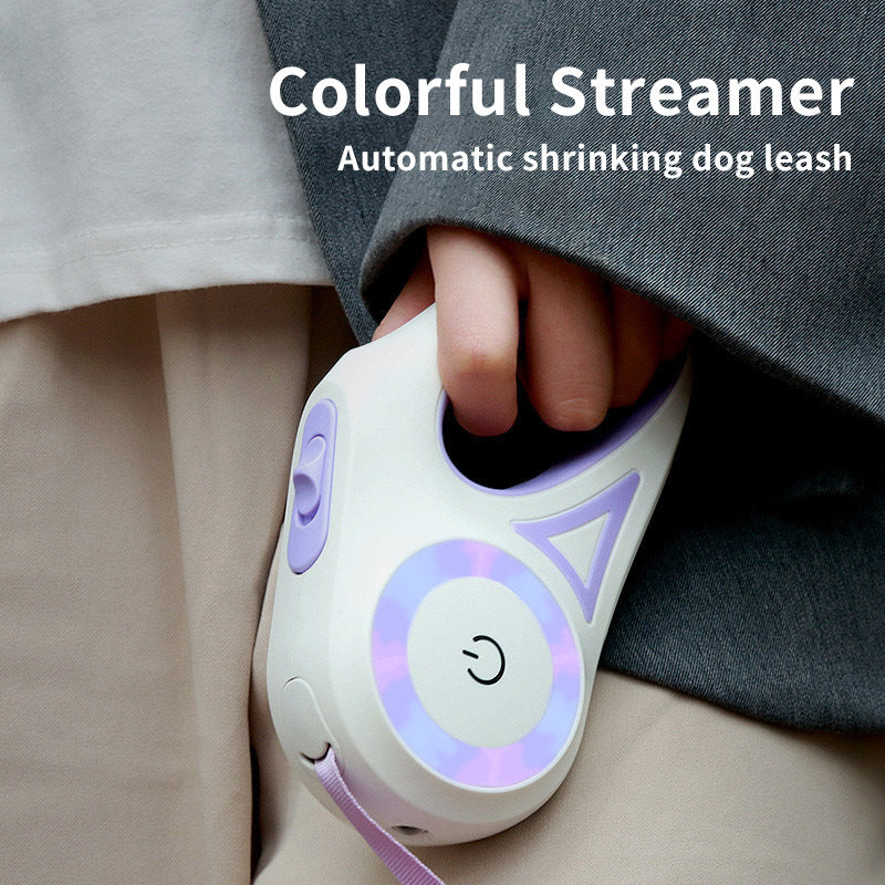 Retractable Dog Leash with Collar and Safety Spotlight