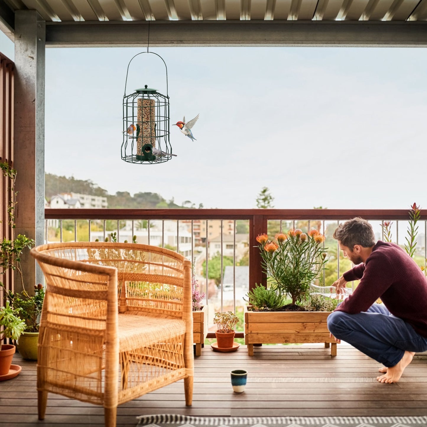 Durable Outdoor Bird Feeder for Small Songbirds