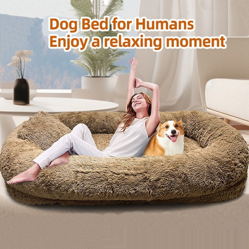Cozy Queen Bed Plush Sofa for You and Your Dog